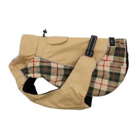 Alpine All-Weather Dog Coat (Color: Beige Plaid, size: 4X-Large)