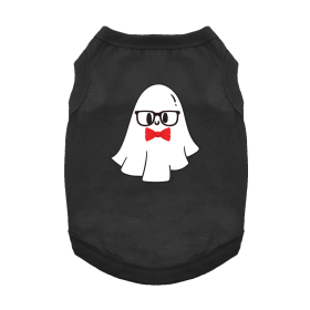 Nerdy Ghost Dog Shirt (Color: Jet Black, size: large)